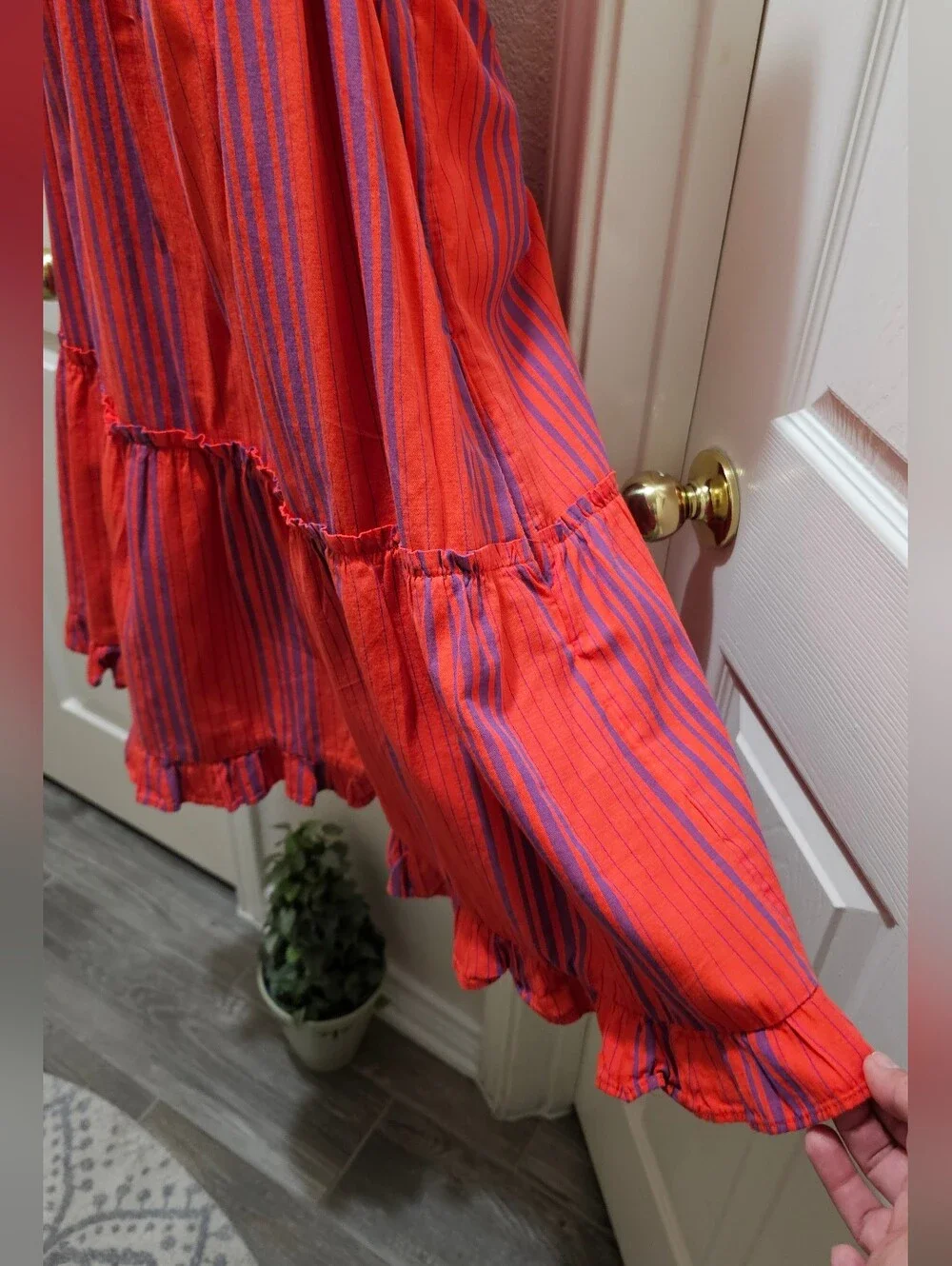 Universal Thread Bright Red-Orange and Purple Striped Summer Dress Size XL EUC - Picture 6 of 10